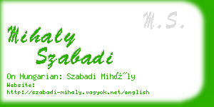 mihaly szabadi business card
